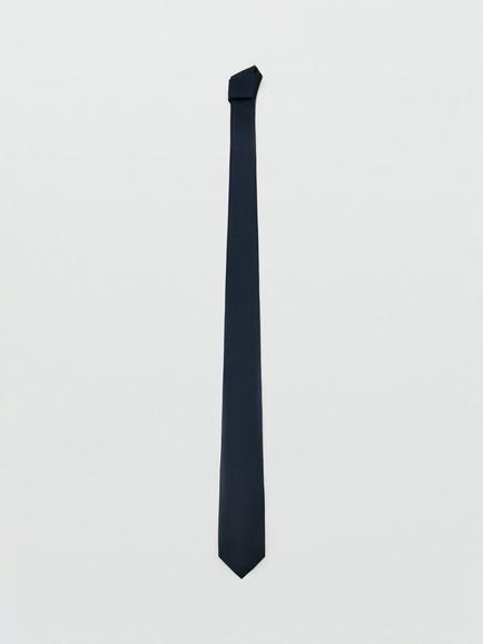 Mango Plain Tie, Black, Navy