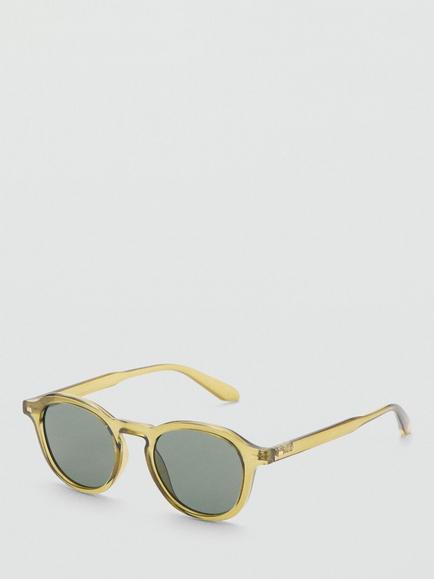 Mango Round Sunglasses, Yellow/Khaki, Yellow/Khaki