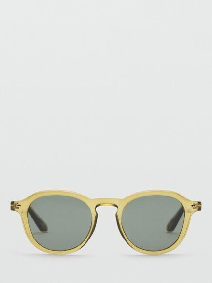 Mango Round Sunglasses, Yellow/Khaki - view 2, Yellow/Khaki
