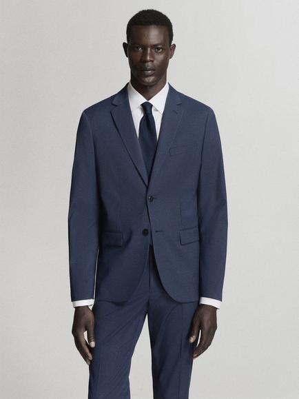 Mango Slim Fit Tailored Blazer, Ink, Ink