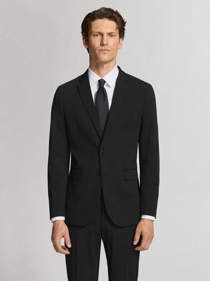 Mango Super Slim Fit Blazer, Black, Black