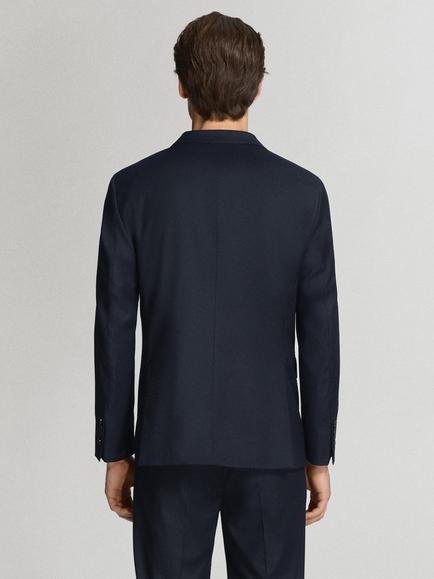 Mango Slim Fit Single Breasted Blazer, Black - view 2, Navy