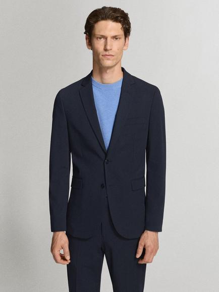 Mango Super Slim Fit Single Breasted Blazer, Navy, Navy
