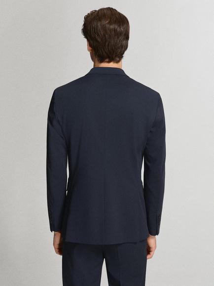 Mango Super Slim Fit Single Breasted Blazer, Navy - view 2, Navy