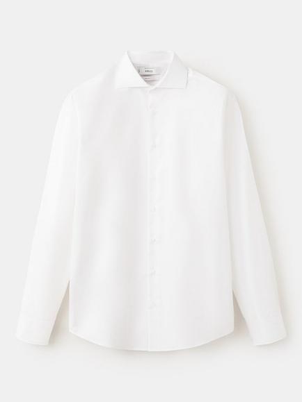 Mango Slim Fit Cotton Shirt, White