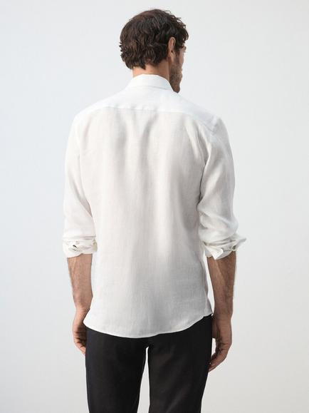 Mango Linen Shirt, White - view 2, White