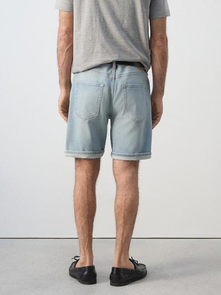 Mango Denim Slim Fit Shorts, Light Blue - view 2, Light Blue