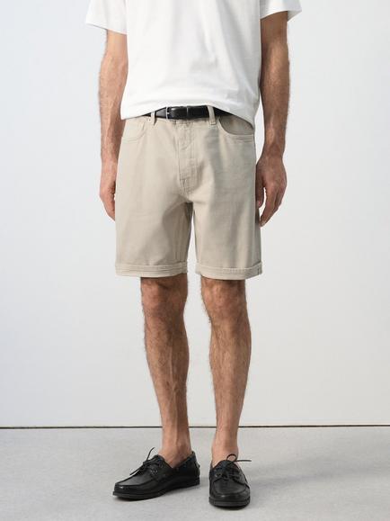 Mango Regular Fit Cargo Shorts, Beige