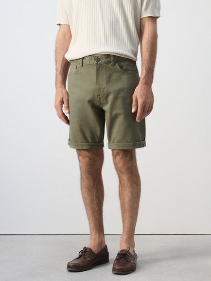 Mango Regular Fit Cargo Shorts, Khaki