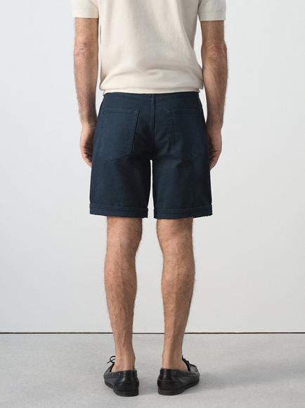 Mango Regular Fit Cargo Shorts - view 2, Navy
