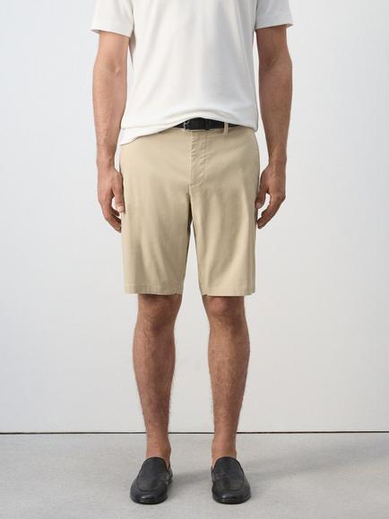 Mango Slim Fit Chino Shorts, Beige