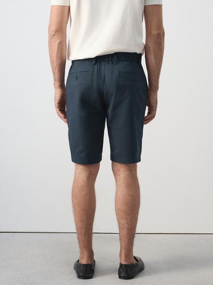 Mango Slim Fit Chino Shorts - view 2, Navy