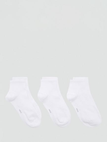 Mango Cotton Rich Socks, Pack of 3, Black, White