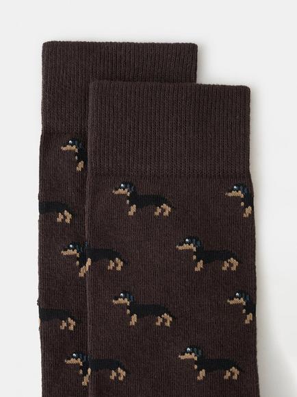 Mango Cotton Rich Ankle Socks, Brown - view 2, Brown