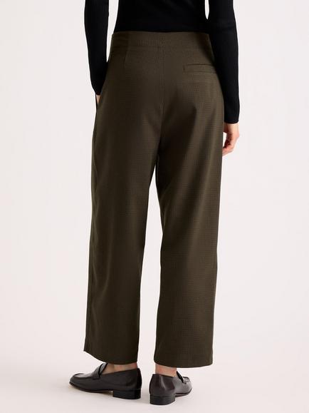 Albaray Mini Checked Barrel Leg Trousers, Brown - view 2, Brown