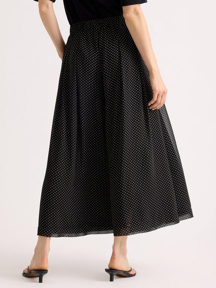 Albaray Chiffon Spot Print Culottes, Black - view 2, Black
