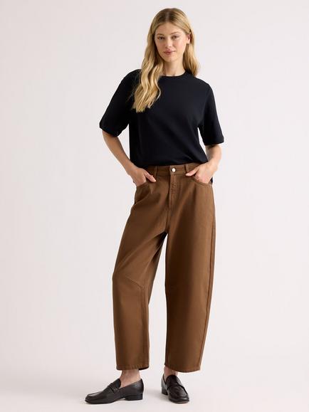 Albaray Barrel Leg Jeans, Brown, Brown