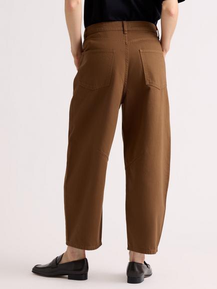 Albaray Barrel Leg Jeans, Brown - view 2, Brown
