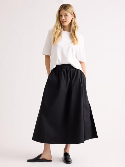 Albaray Full A-Line Skirt, Black, Black