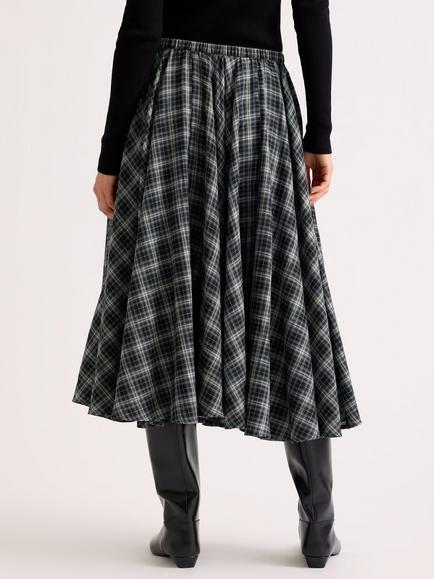 Albaray Plaid Check Full Skirt, Grey - view 2, Grey