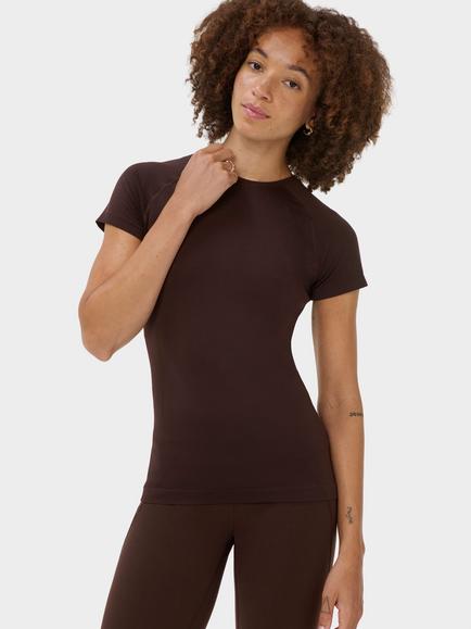 Sweaty Betty Athlete Seamless Gym T-Shirt, Espresso Brown, Espresso Brown