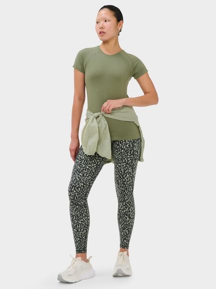 Sweaty Betty Athlete Seamless Gym T-Shirt, Bracken Green - view 2, Bracken Green