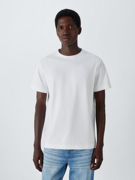John Lewis x clothsurgeon Mercerised Cotton Jersey T-Shirt, White, Off White