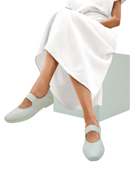 Fitflop x Pantone Delicato Poise Leather Mary Janes, Pale Aqua - view 2, Pale Aqua