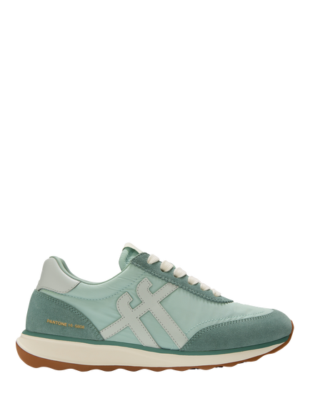 Fitflop x Pantone Retro-Q FF Suede Trainers, Frosty Green