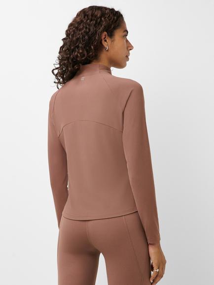 Sweaty Betty Ultimate Studio Zip Up Top, Chestnut Brown - view 2, Chestnut Brown