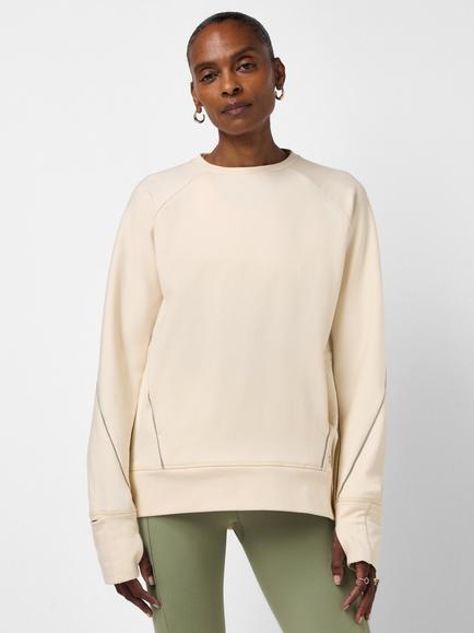 Sweaty Betty Cotton Blend Training Sweatshirt, Beige, Beige