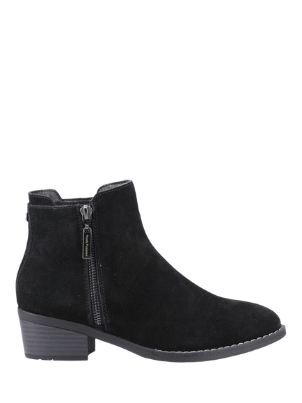 Hush Puppies Ingrid Zip Suede Ankle Boots, Black