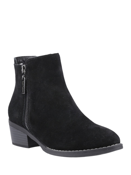 Hush Puppies Ingrid Zip Suede Ankle Boots - view 2, Black
