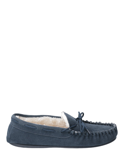 Hush Puppies Allie Suede Moccasin Slippers, Navy, Navy