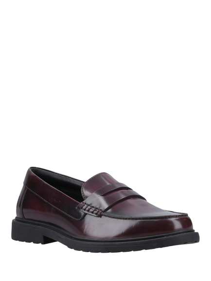 Hush Puppies Verity Leather Penny Loafers, Plum - view 2, Plum