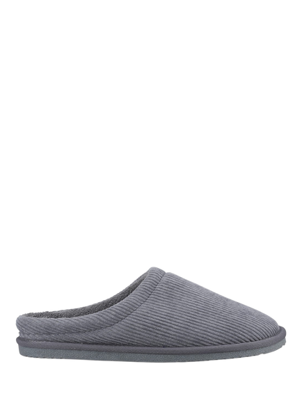 Hush Puppies Calvin Corduroy Fleece Mule Slippers, Grey