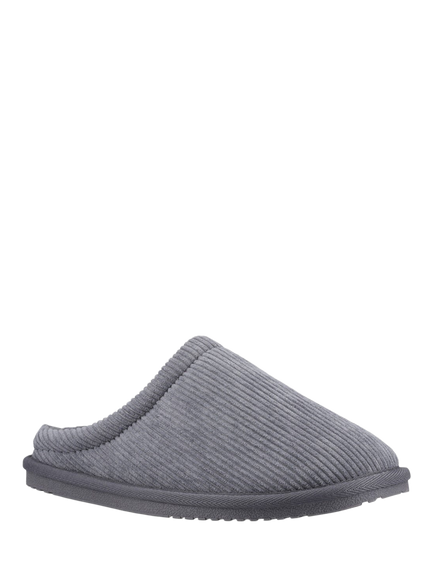 Hush Puppies Calvin Corduroy Fleece Mule Slippers - view 2, Grey