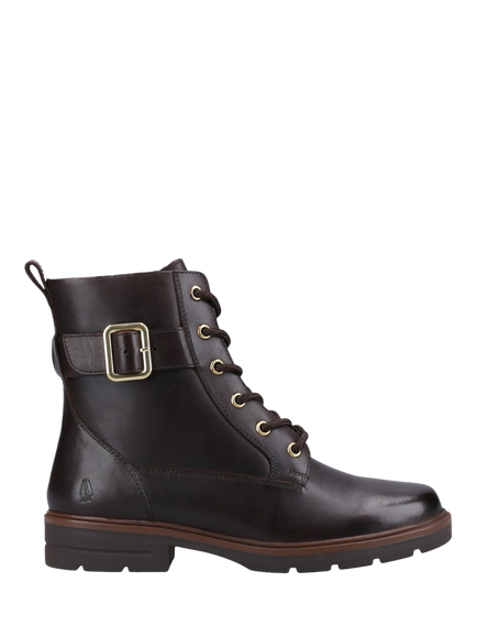 Hush Puppies Teagan Leather Biker Boots, Brown, Brown
