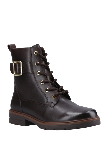 Hush Puppies Teagan Leather Biker Boots, Brown - view 2, Brown