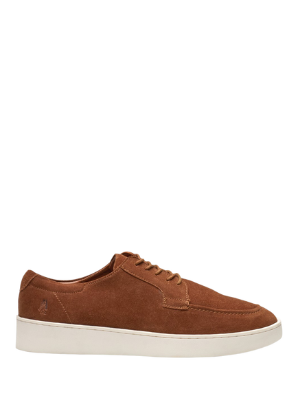 Hush Puppies Riven Suede  Lace Up Trainers, Tan