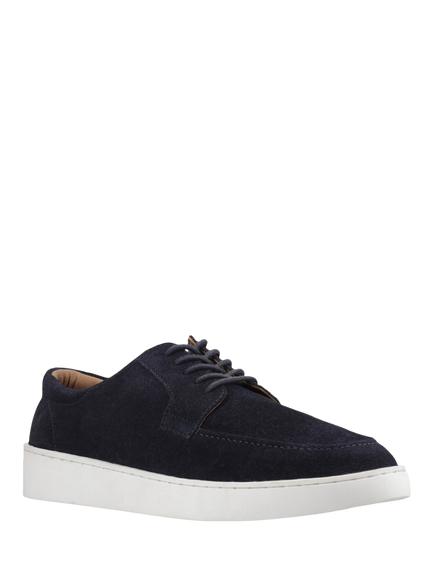Hush Puppies Riven Suede  Lace Up Trainers - view 2, Navy