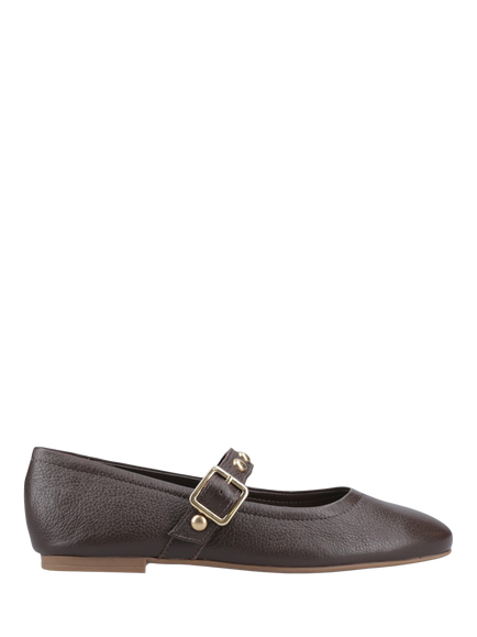 Hush Puppies Charlene Stud Ballerina Pumps, Chocolate, Chocolate