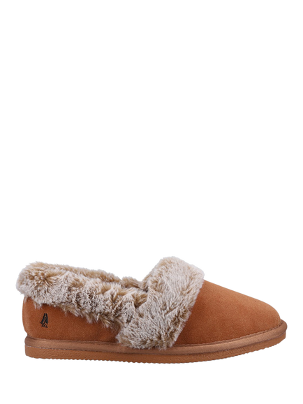 Hush Puppies Ariel Suede Faux Fur Ballerina Slippers, Tan, Tan