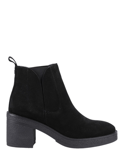 Hush Puppies Felicia Suede Block Heel Chelsea Boots, Black