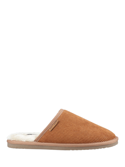 Hush Puppies Coady Corduroy Faux Fur Mule Slippers, Tan