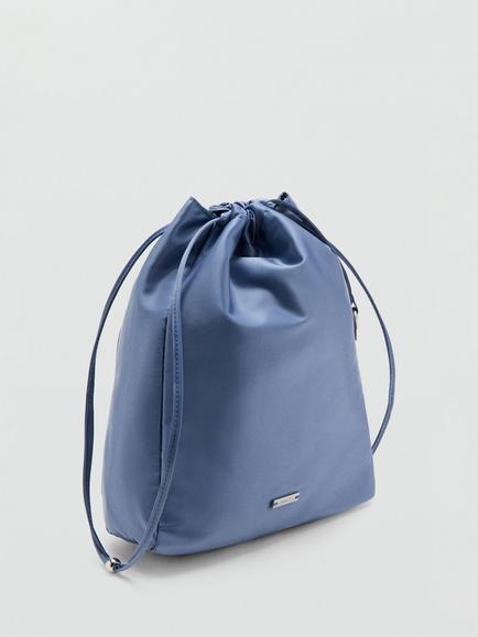 Mango Drawstring Pouch Bag, Blue - view 2, Blue