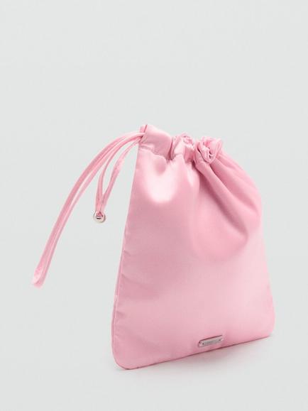 Mango Drawstring Pouch Bag, Pink - view 2, Pink