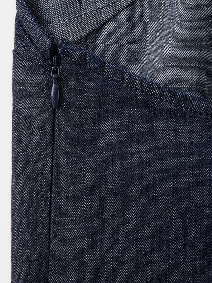 Mango Halterneck A-Line Mini Dress, Soft Denim - view 2, Soft Denim