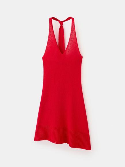 Mango Halterneck A-Line Mini Dress, Red, Red