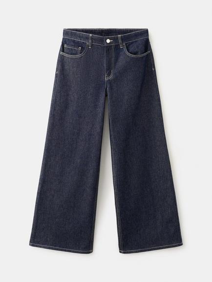 Mango Mid Rise Wide Leg Jeans, Soft Denim, Soft Denim